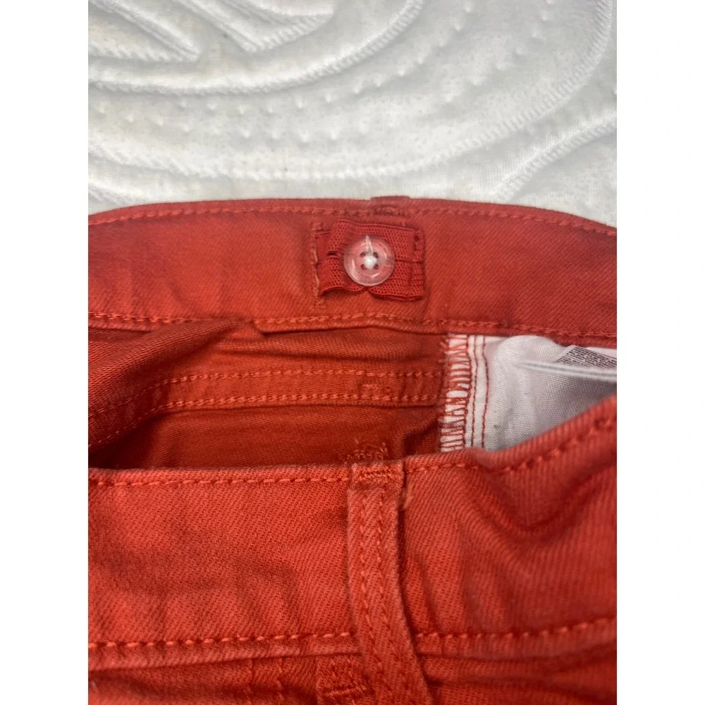 Old Navy Kids Burnt Orange Distressed Denim Mini Skirt Size‎ S 6-7 waist adjust